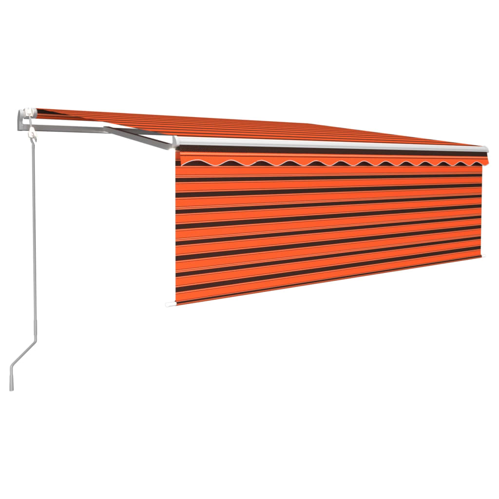 vidaXL Automatická markýza roleta LED senzor větru 4,5 x 3 m oranžová