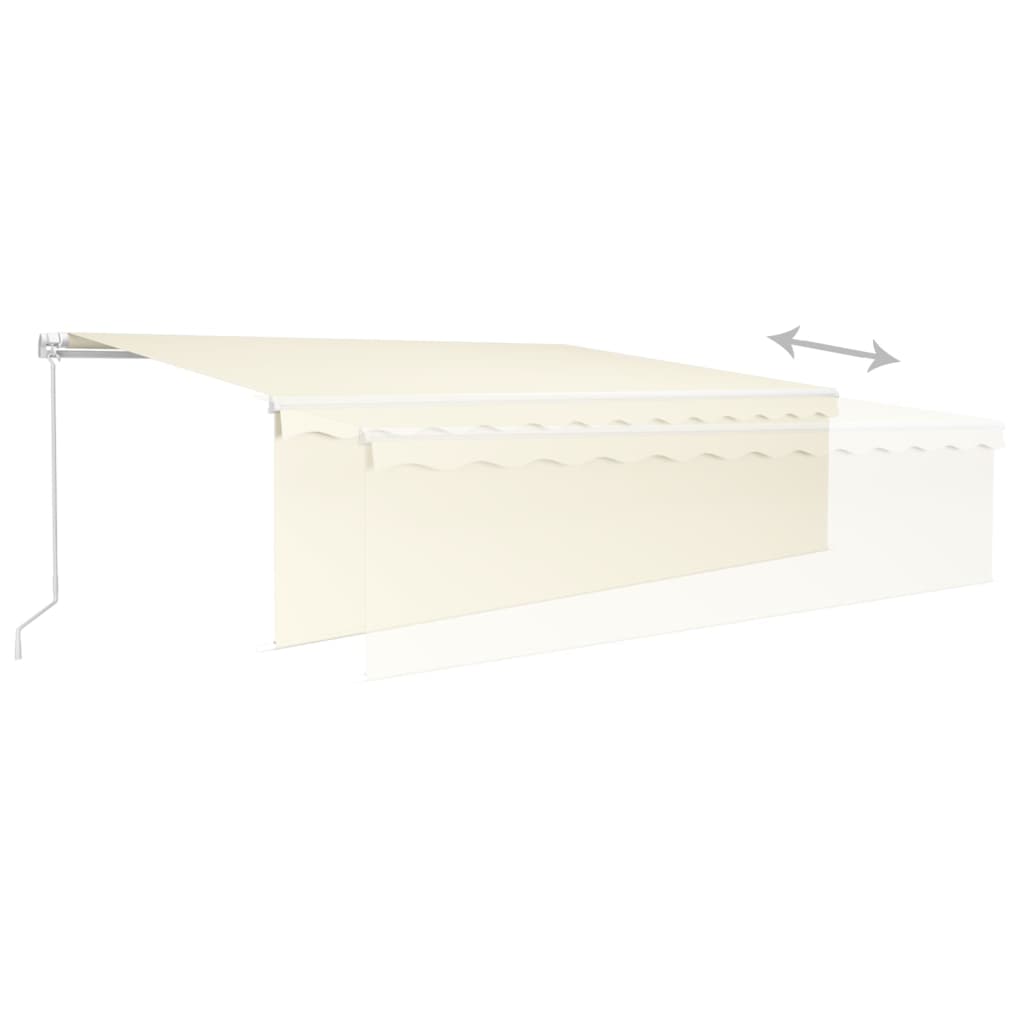 Auvent Manuel Rétractable avec Store et LED 4x3 m Orange Marron offres Banne vidaXL