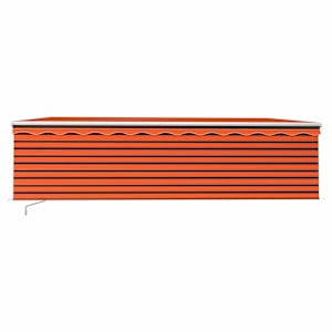 vidaXL Toldo retr&aacute;til manual com estore e LED 5x3 m laranja e castanho
