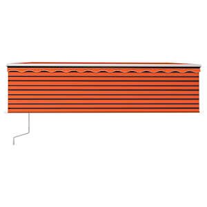 vidaXL Copertină retractabilă automat cu stor, portocaliu&maro, 5x3 m
