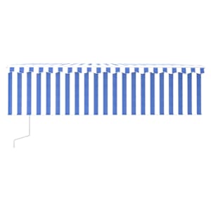 vidaXL Auvent automatique store capteur de vent/LED 5x3m Bleu et blanc