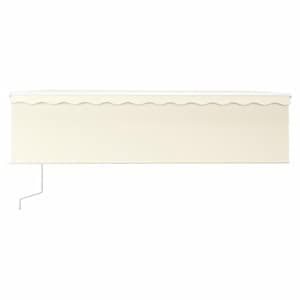vidaXL Toldo autom&aacute;tico persiana LED sensor de viento crema 5x3 m