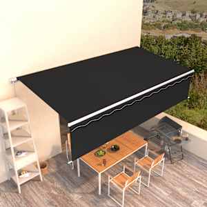 Ročno zložljiva tenda s senčilom 6x3 m antracitna