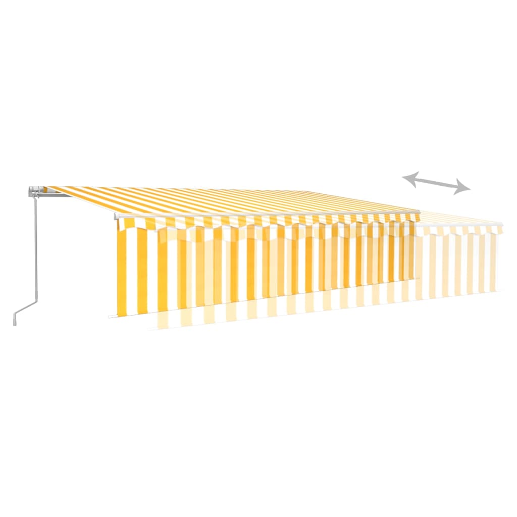Auvent Manuel Rétractable avec Store et LED 4x3 m Orange Marron Banne vidaXL collections