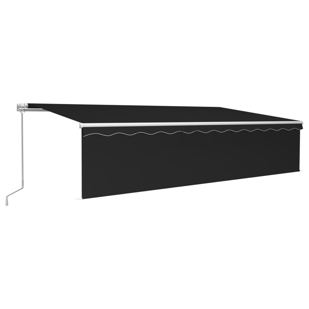 Auvent Manuel Rétractable avec Store et LED 4x3 m Orange Marron offres Banne vidaXL