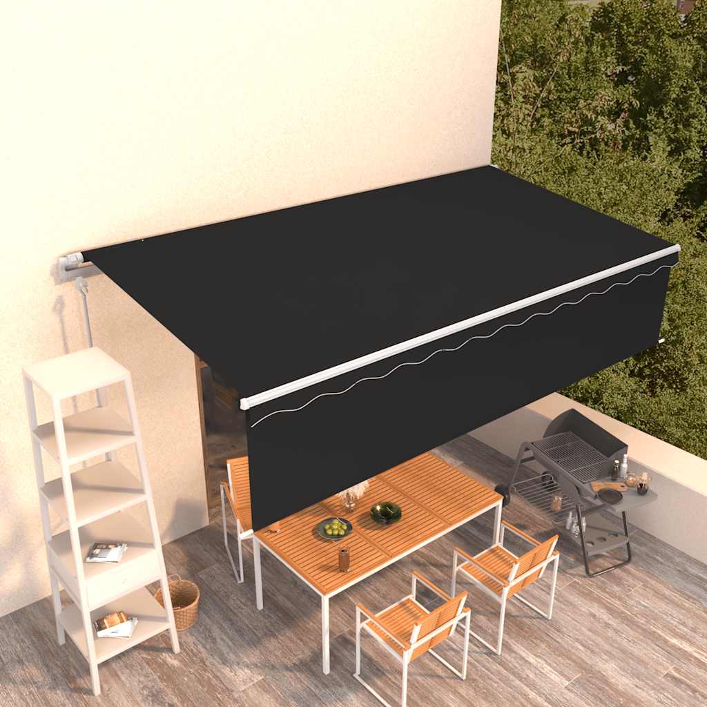 vidaXL Copertină retractabilă automat cu stor, antracit, 6x3 m