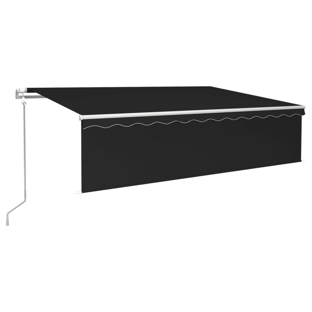 vidaXL Automatická markýza s roletou+LED+senzor větru 6x3m antracitová