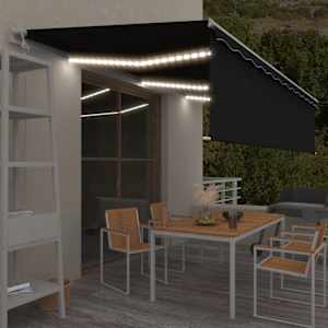 Automatická markýza s roletou+LED+senzor větru 6x3m antracitová - obrázek 1