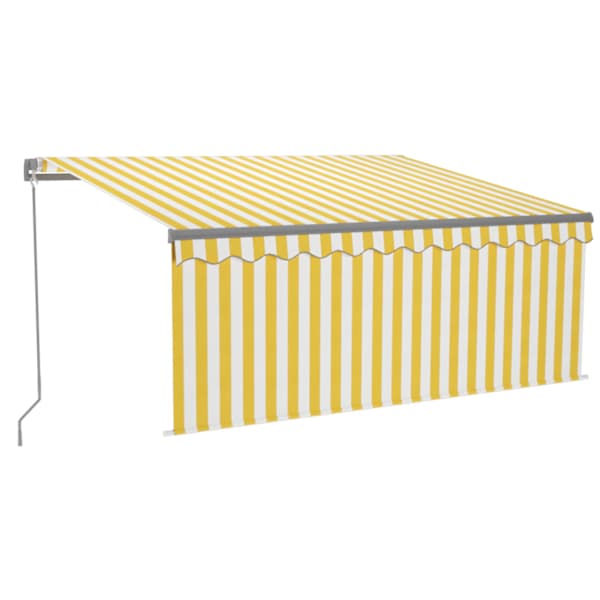 vidaXL sisset&otilde;mmatav varikatus rulooga&LED, 3x2,5 m, kollane/valge