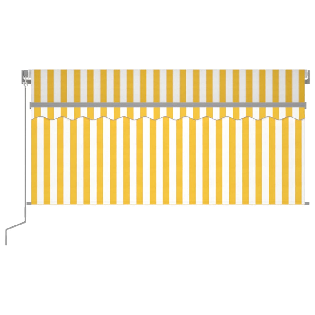  Ručne zaťahovacia markíza s tienidlom a LED 3x2,5 m žlto-biela