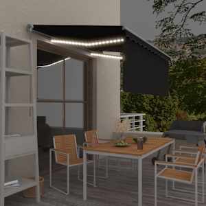 Ručně zatahovací markýza s roletou a LED 3 x 2,5 m antracitová - obrázek 1