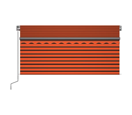 vidaXL Markise Manuell Einziehbar mit Rollo & LED 3x2,5 m Orange Braun