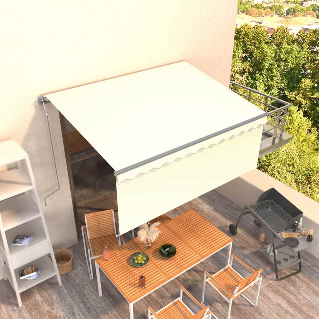 vidaXL Markise Automatisch Einziehbar mit Volant 3x2,5 m Creme