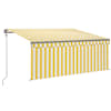 vidaXL automaatne varikatus, 3 x 2,5 m, kollane/valge
