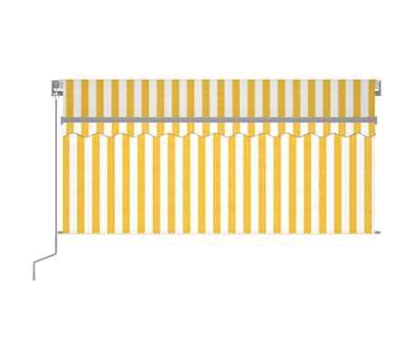 vidaXL K&auml;sin sis&auml;&auml;nkelattava markiisi verhot/LED 3,5x2,5 m keltavalk.