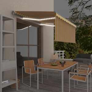 Ručně zatahovací markýza s roletou a LED 3,5 x 2,5 m žlutobílá - obrázek 1