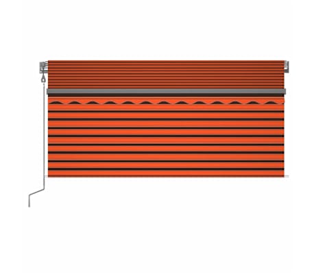 vidaXL markise m. gardin 3,5x2,5 m automatisk betjening orange og brun