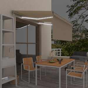 Avtomatska tenda s senčilom LED + senzor 3,5x2,5 m krem
