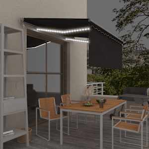 Avtomatska tenda s senčilom LED + senzor 3,5x2,5 m antracitna