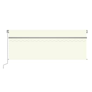 vidaXL Τέντα Συρόμενη Χειροκίνητη με Σκίαστρο & LED Κρεμ 4 x 3 μ.