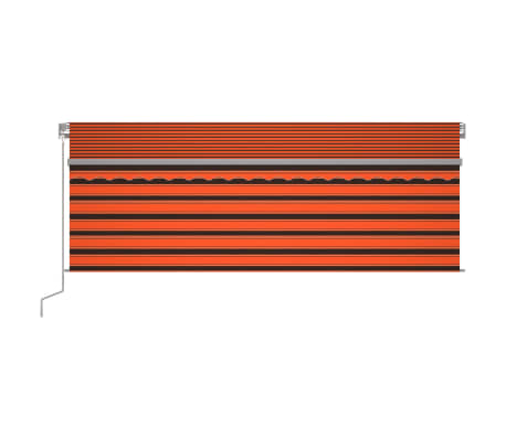 vidaXL Automatisk inf&auml;llbar markis med rullgardin 4x3 m orange/brun