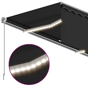 Automatická markýza roleta LED a senzor větru 4x3 m antracitová - obrázek 5