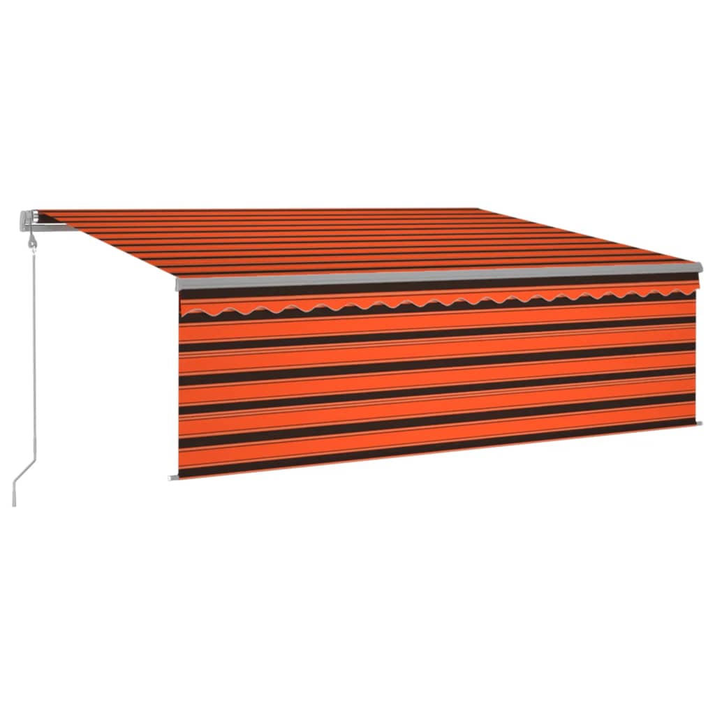 vidaXL Automatická markýza roleta LED senzor větru 4x3 m oranžovohnědá