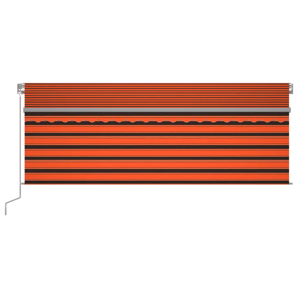 vidaXL Manual Retractable Awning with Blind 4.5x3m Orange&Brown