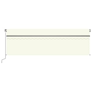 vidaXL Toldo retrátil manual com estore 5x3 m cor creme
