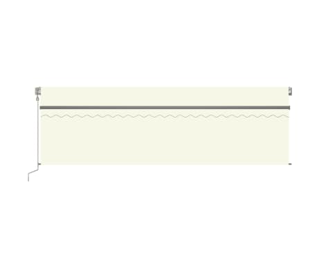 vidaXL Τέντα Αυτόματη με Σκίαστρο/LED/Αισθ. Ανέμου Κρεμ 5 x 3 μ.