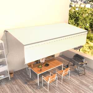 Ročno zložljiva tenda s senčilom 6x3 m krem