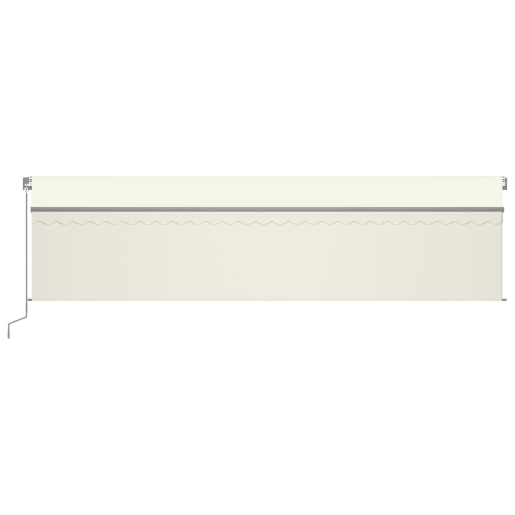 vidaXL Luifel automatisch met rolgordijn LED windsensor 6x3 m crème