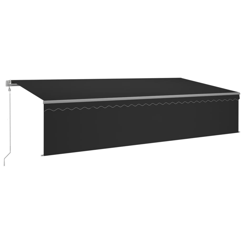 vidaXL Automatická markýza s roletou+LED+senzor větru 6x3m antracitová