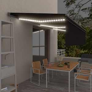 Avtomatska tenda s senčilom LED + senzor 6x3 m antracitna