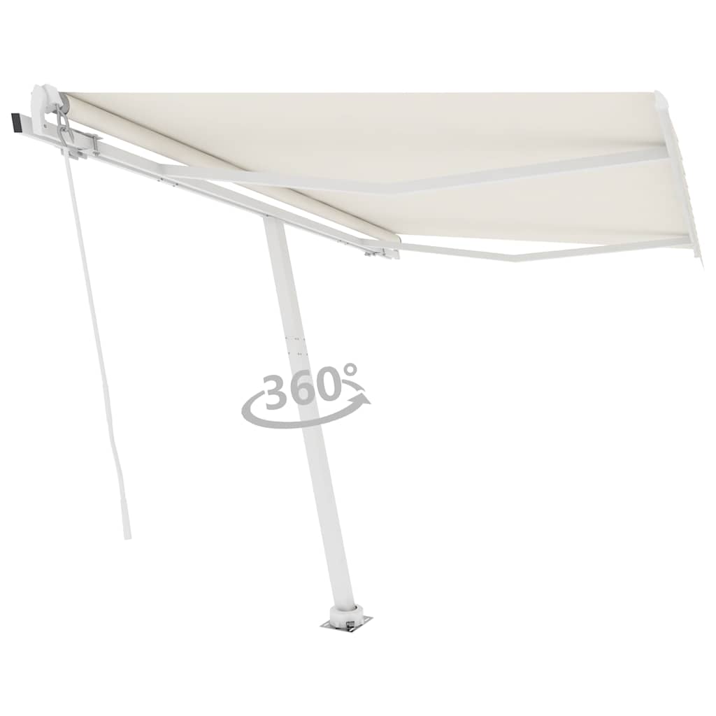 

vidaXL Luifel vrijstaand handmatig uittrekbaar 300x250 cm crèmekleurig