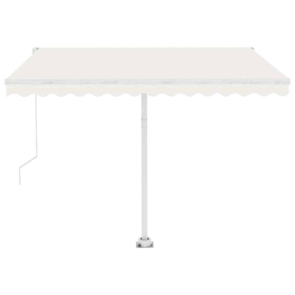 vidaXL Freestanding Manual Retractable Awning 118.1"x98.4" Cream