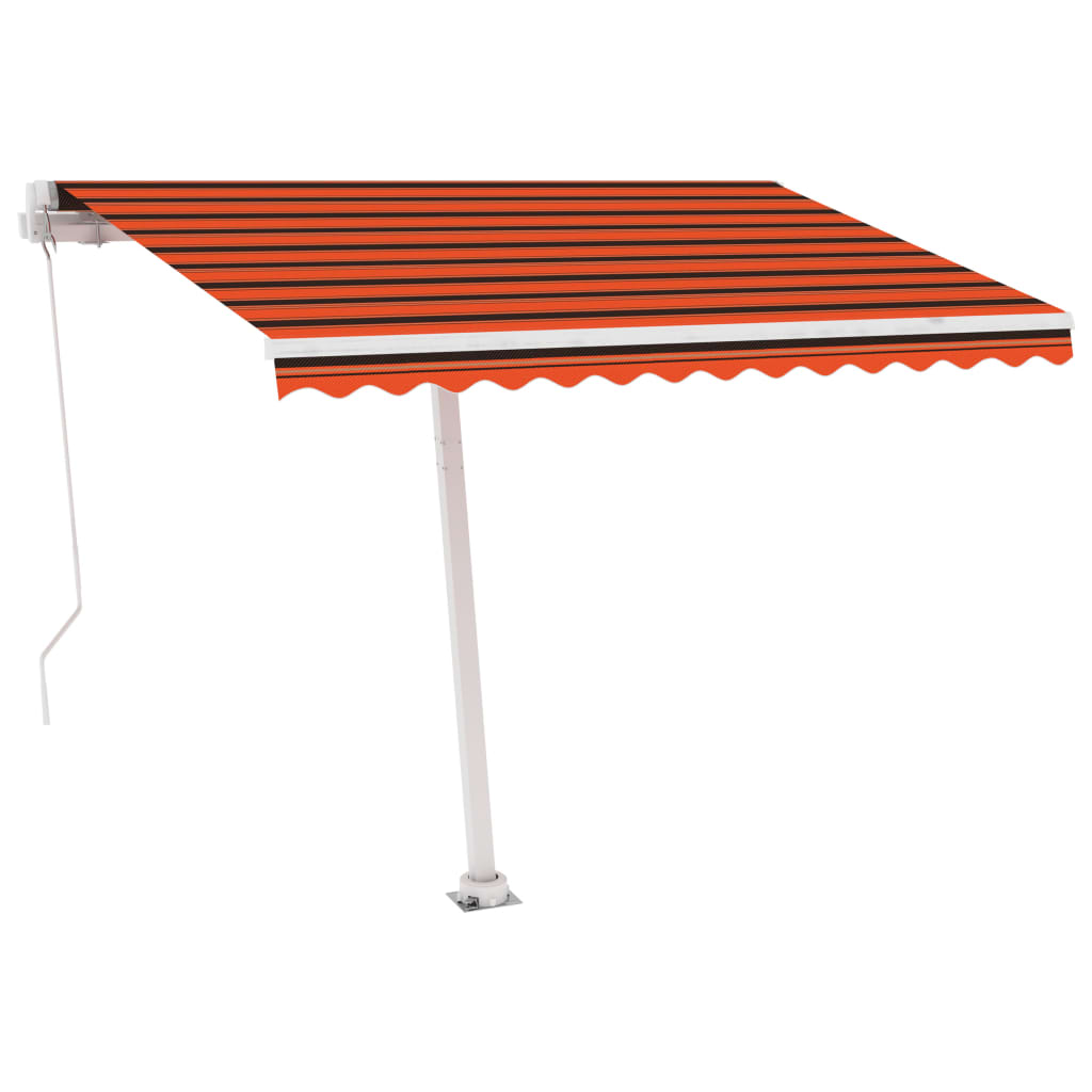 vidaXL Volně stojící ručně zatahovací markýza 300x250 cm oranžovohnědá