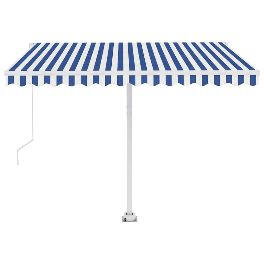 vidaXL Volně stojící automatická markýza 300 x 250 cm modrá/bílá