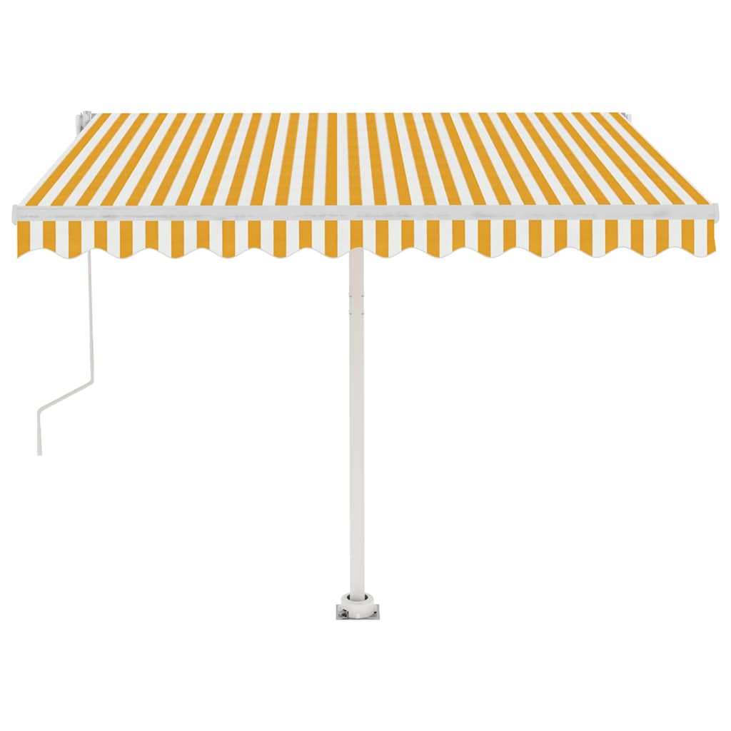 vidaXL Volně stojící automatická markýza 300 x 250 cm žlutá/bílá