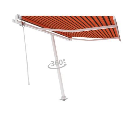 vidaXL Toldo automático independente 300x250 cm laranja e castanho