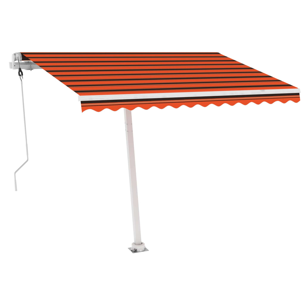 

vidaXL Luifel automatisch met LED windsensor 300x250 cm oranje bruin