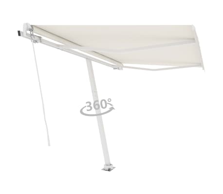 vidaXL Auvent manuel r&eacute;tractable sur pied 350x250 cm Cr&egrave;me