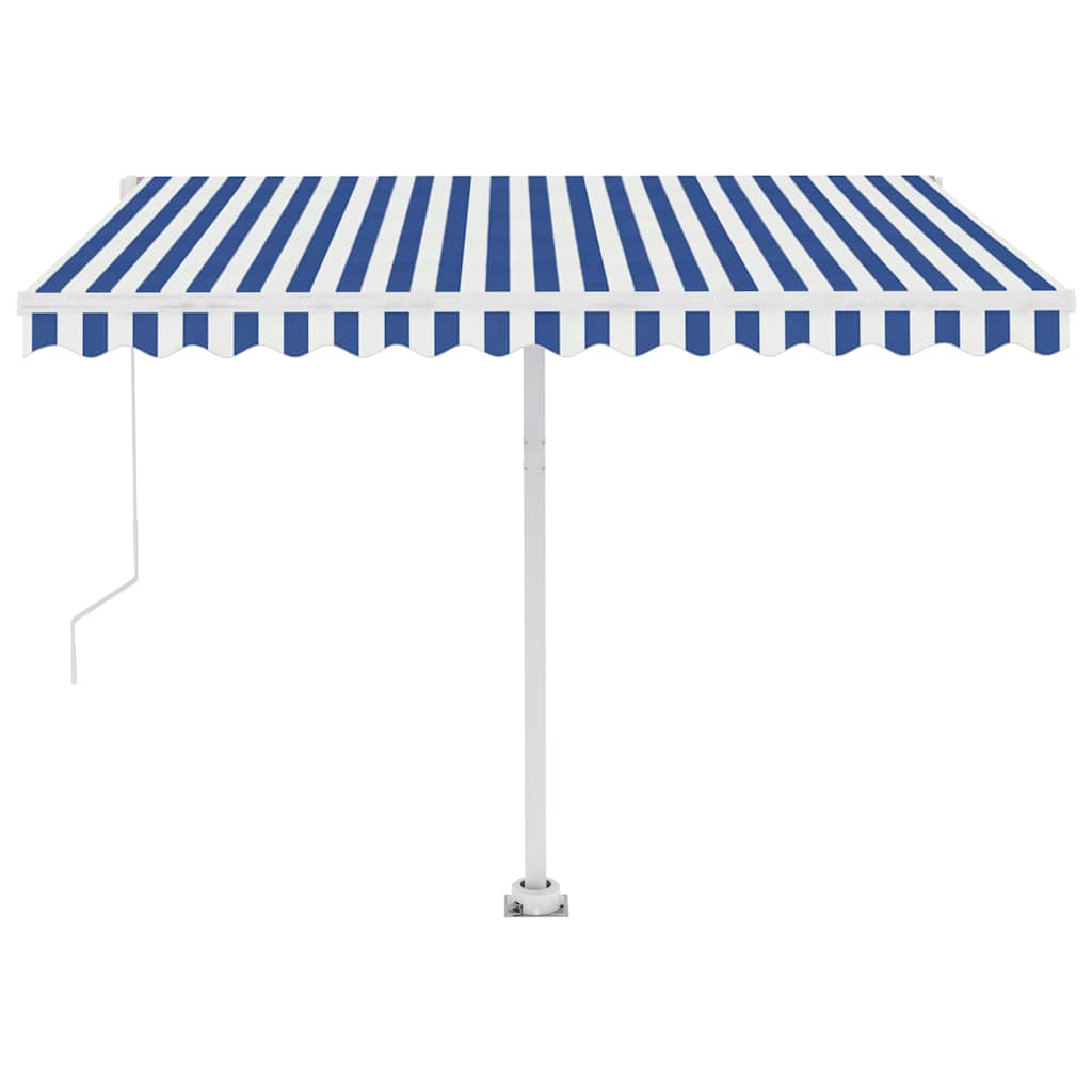 vidaXL Volně stojící automatická markýza 350 x 250 cm modrá/bílá