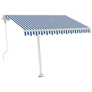 vidaXL Auvent automatique sur pied 350x250 cm Bleu/Blanc