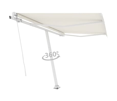 vidaXL Samostojeća automatska tenda 350 x 250 cm krem