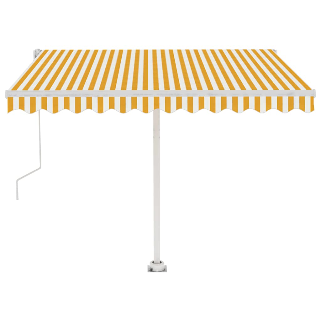 vidaXL Volně stojící automatická markýza 350 x 250 cm žlutá/bílá