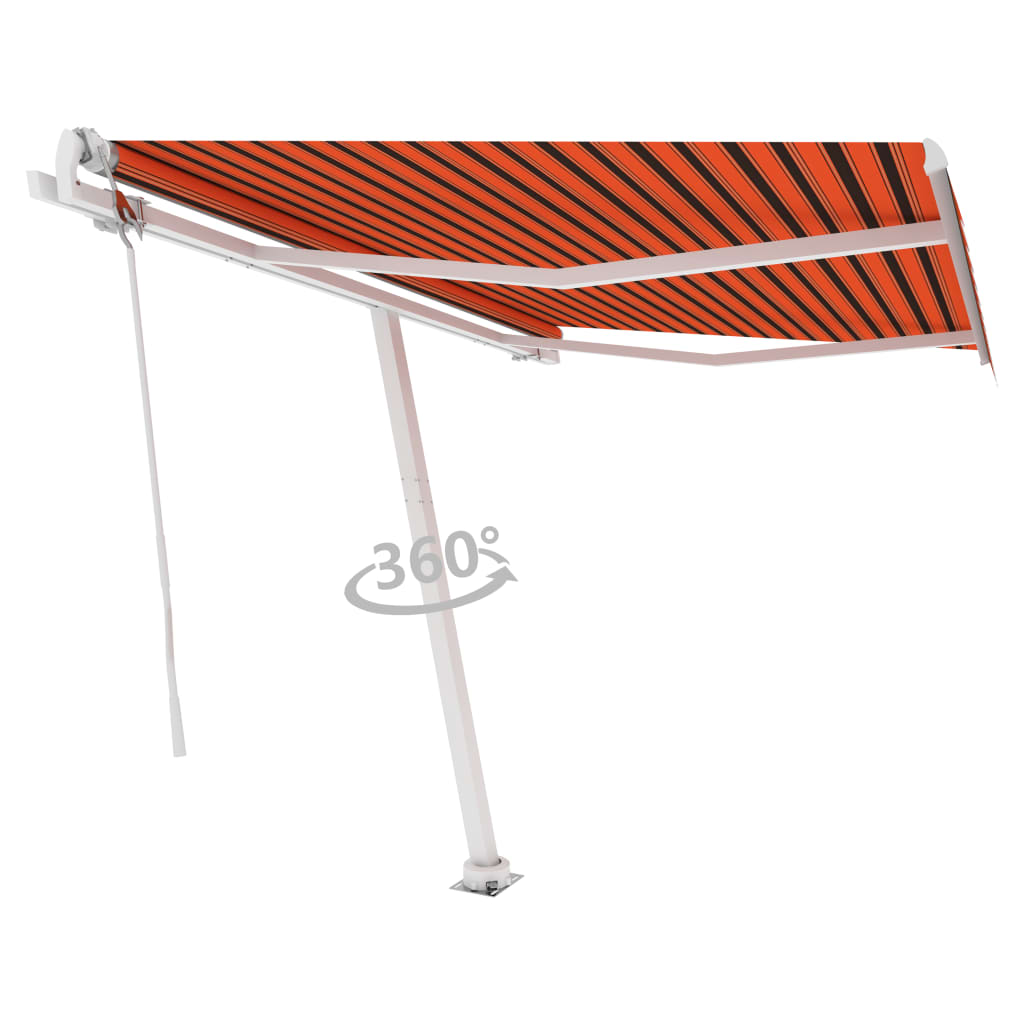 vidaXL Luifel vrijstaand automatisch 350x250 cm oranje en bruin afbeelding