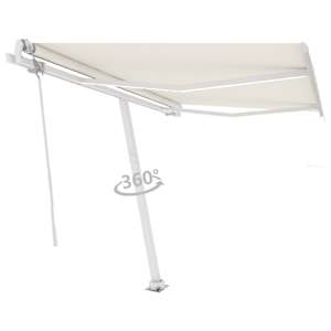 vidaXL Automatinė markizė su LED/vėjo jutikliu, kreminė, 350x250cm