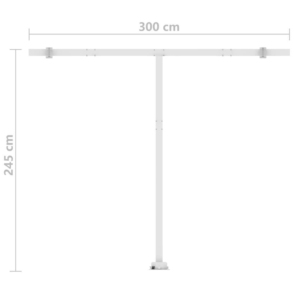 narancssárga-barna szélérzékelős és LED-es napellenző 350x250cm