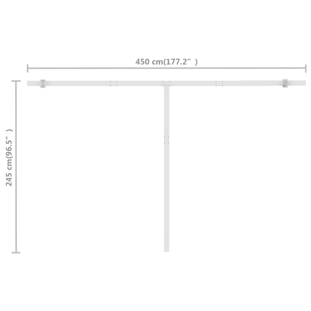 Copertină retractabilă manual, albastru/alb, 400x300 cm